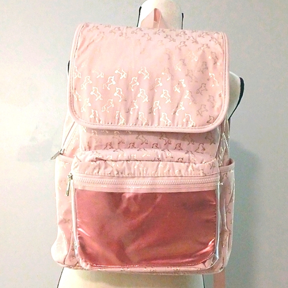 No Boundaries Unicorn Flap Backpack With Vinyl Pocket/ Organization Pouch